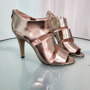 Vince Camuto Karmi Open Toe Mirror Metalic Heel Sz 9M